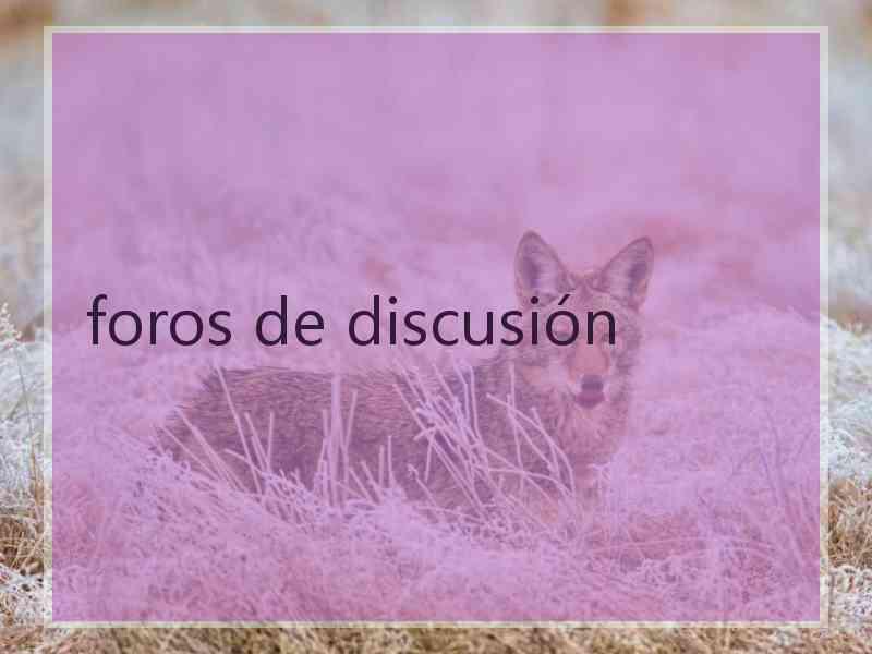 foros de discusión