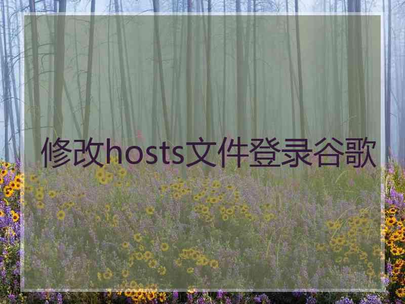 修改hosts文件登录谷歌