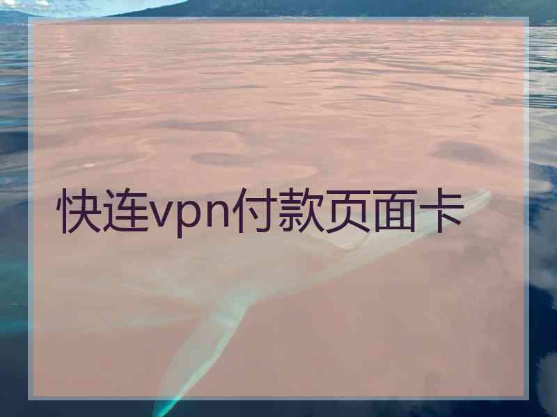 快连vpn付款页面卡