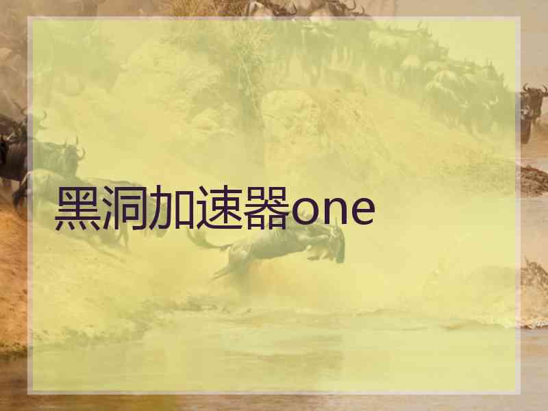 黑洞加速器one