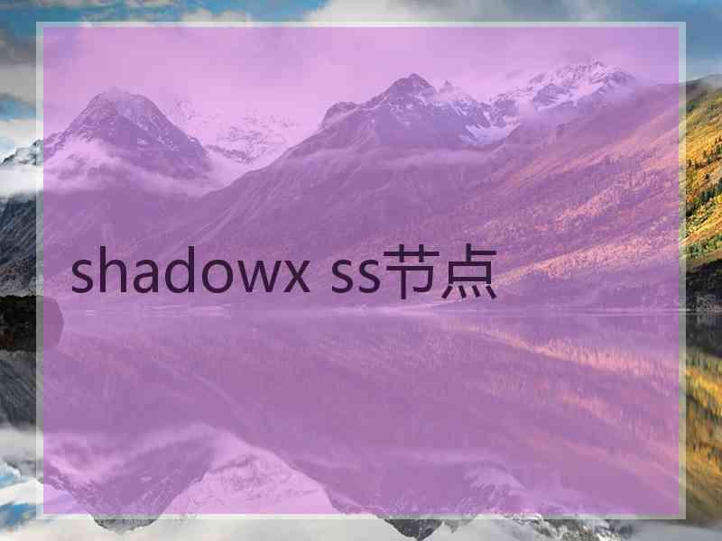 shadowx ss节点