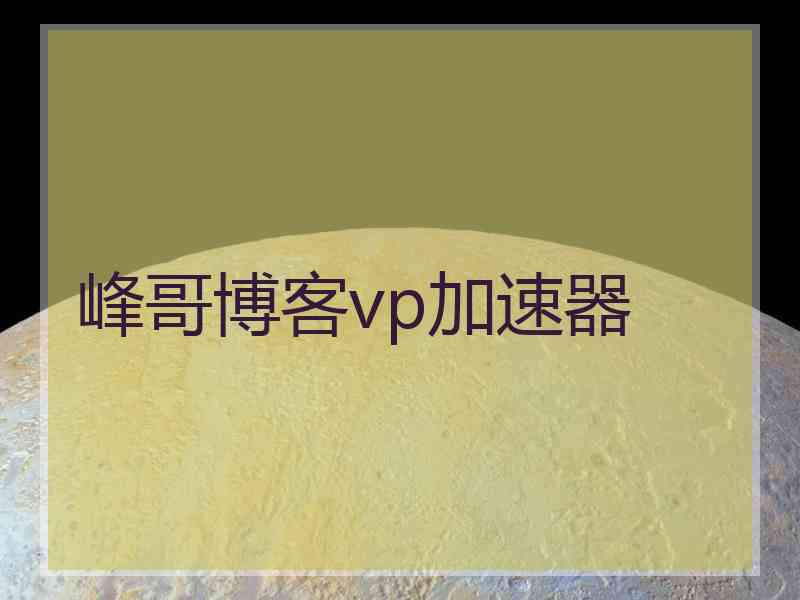 峰哥博客vp加速器