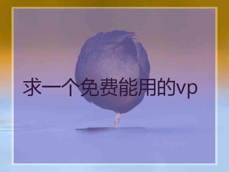 求一个免费能用的vp