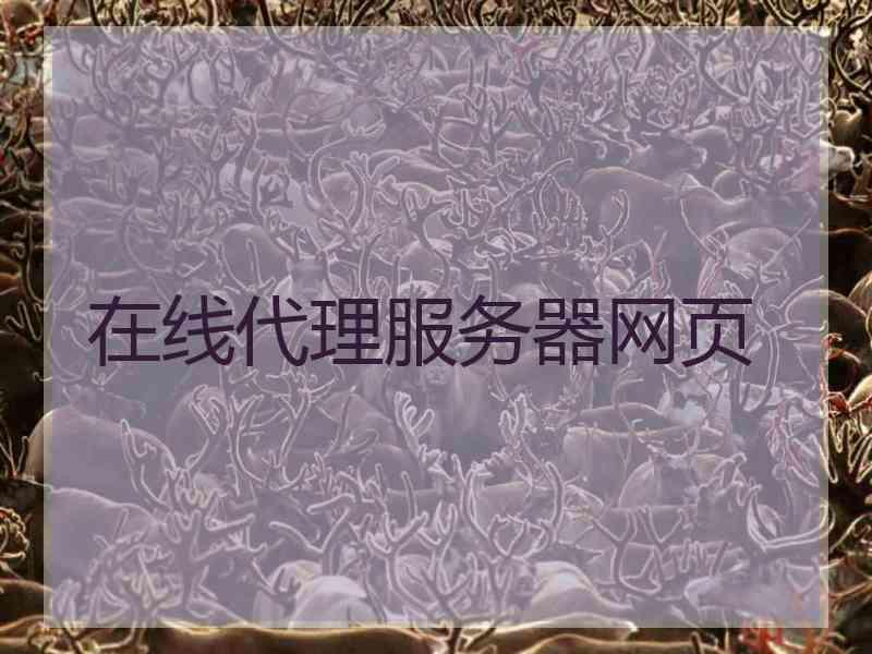 在线代理服务器网页