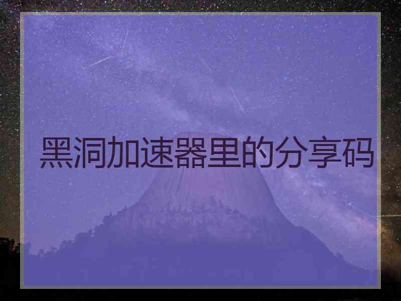 黑洞加速器里的分享码