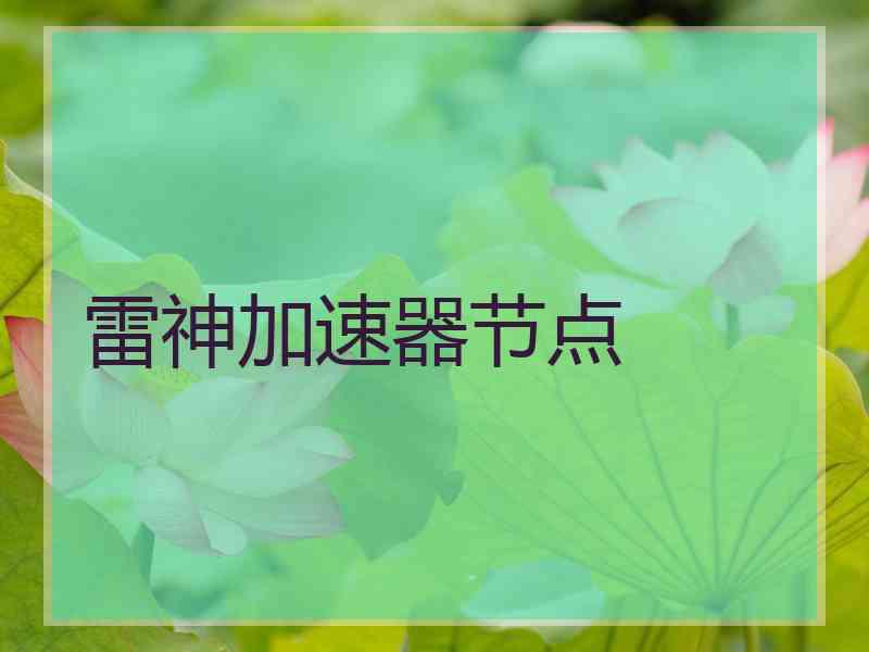 雷神加速器节点