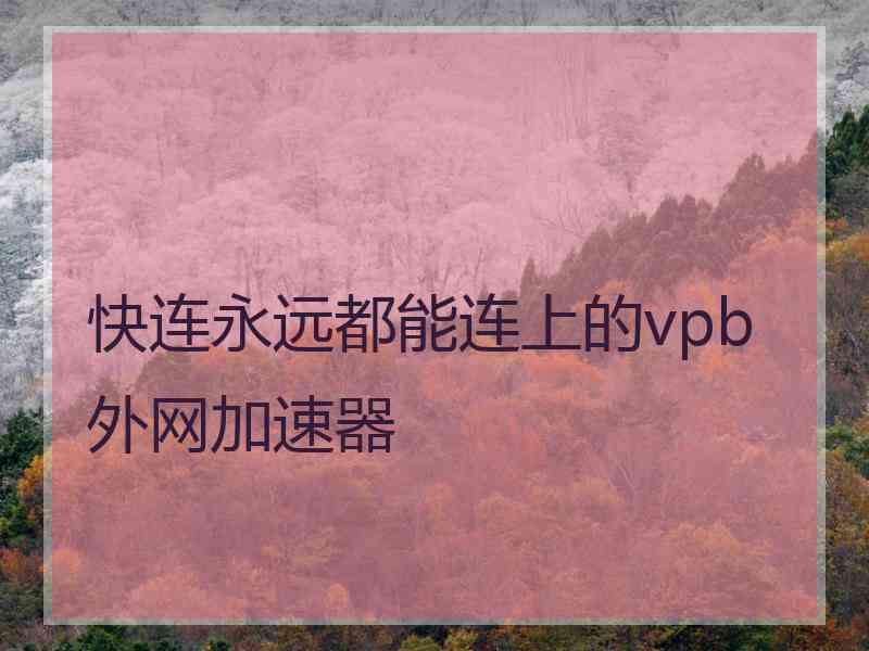 快连永远都能连上的vpb外网加速器